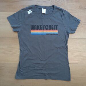 Wake Forest North Carolina Retro Logo - New Women's Small Gray T-Shirt